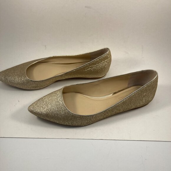 Vince Camuto Gold Glitter Flats - Picture 4 of 7